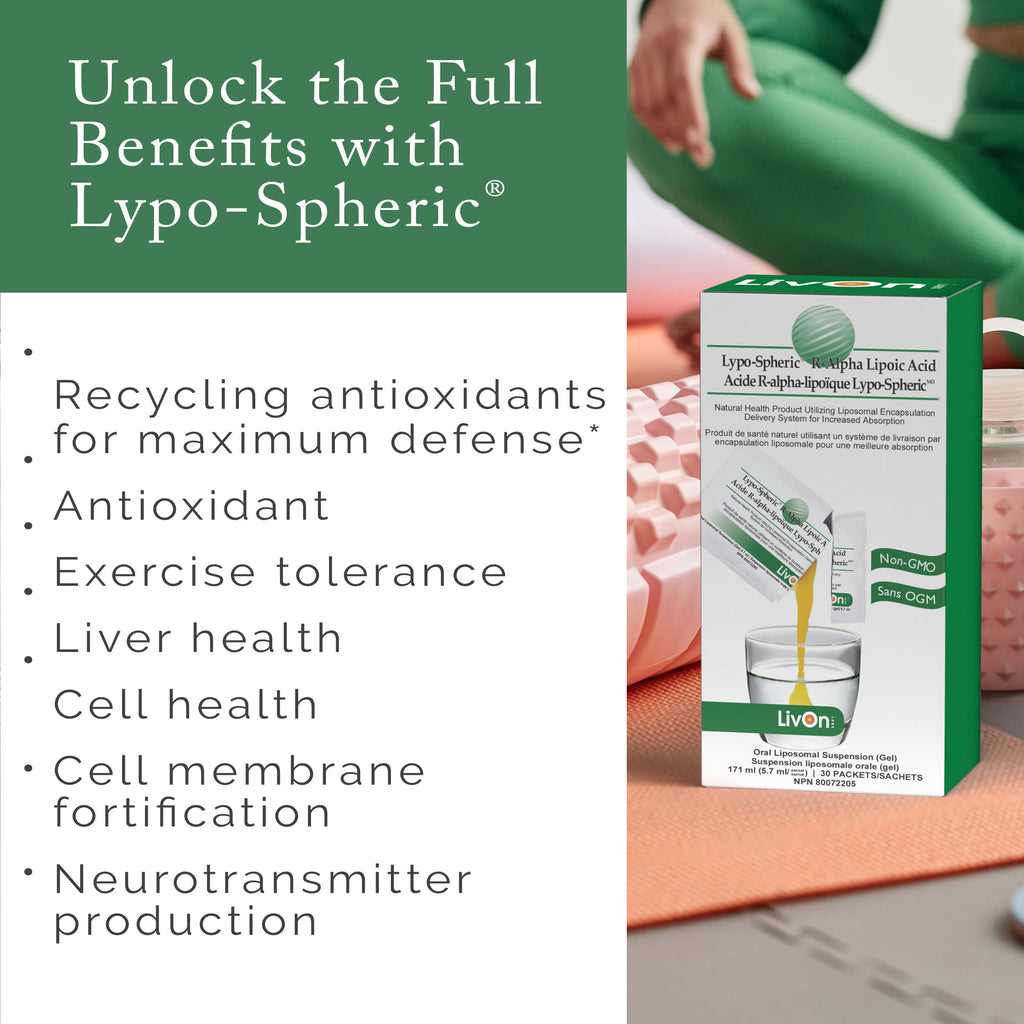LivOn Laboratories Lypo-Spheric R-Alpha Lipoic Acid - 60 Packets - image 3