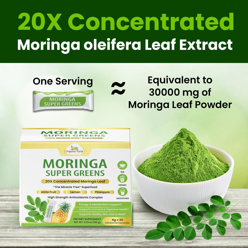 Organic Veda Moringa Amla Greens Superfood Powder - 30 Sticks - image 4