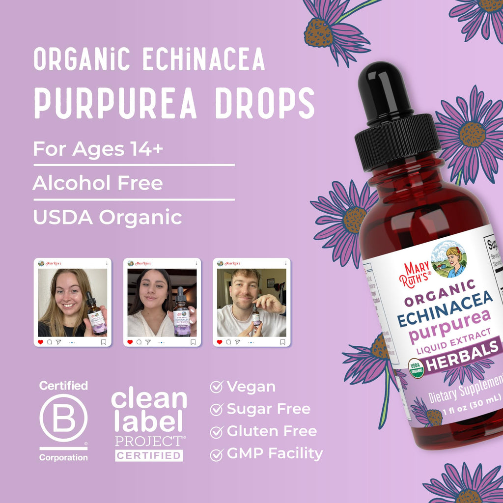 MARYRUTH'S Organic Echinacea Purpurea Liquid Drops - 1 Fl Oz - image 8