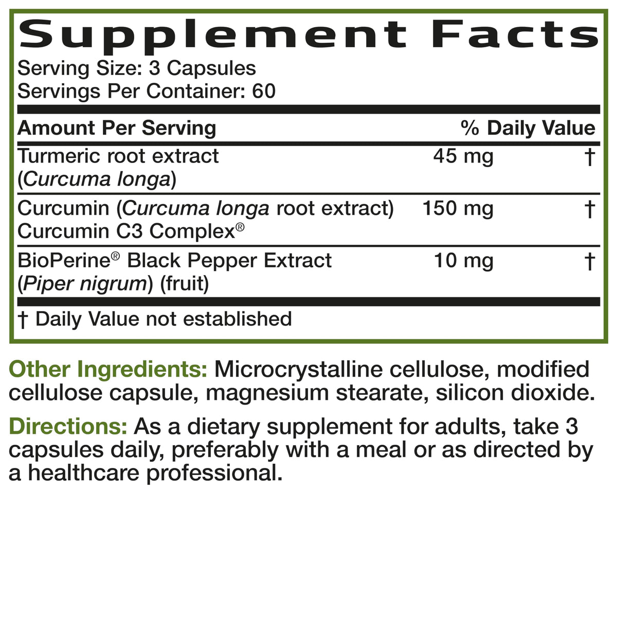 BRONSON Flavored Capsule adult Turmeric Antioxidant, 1500mg