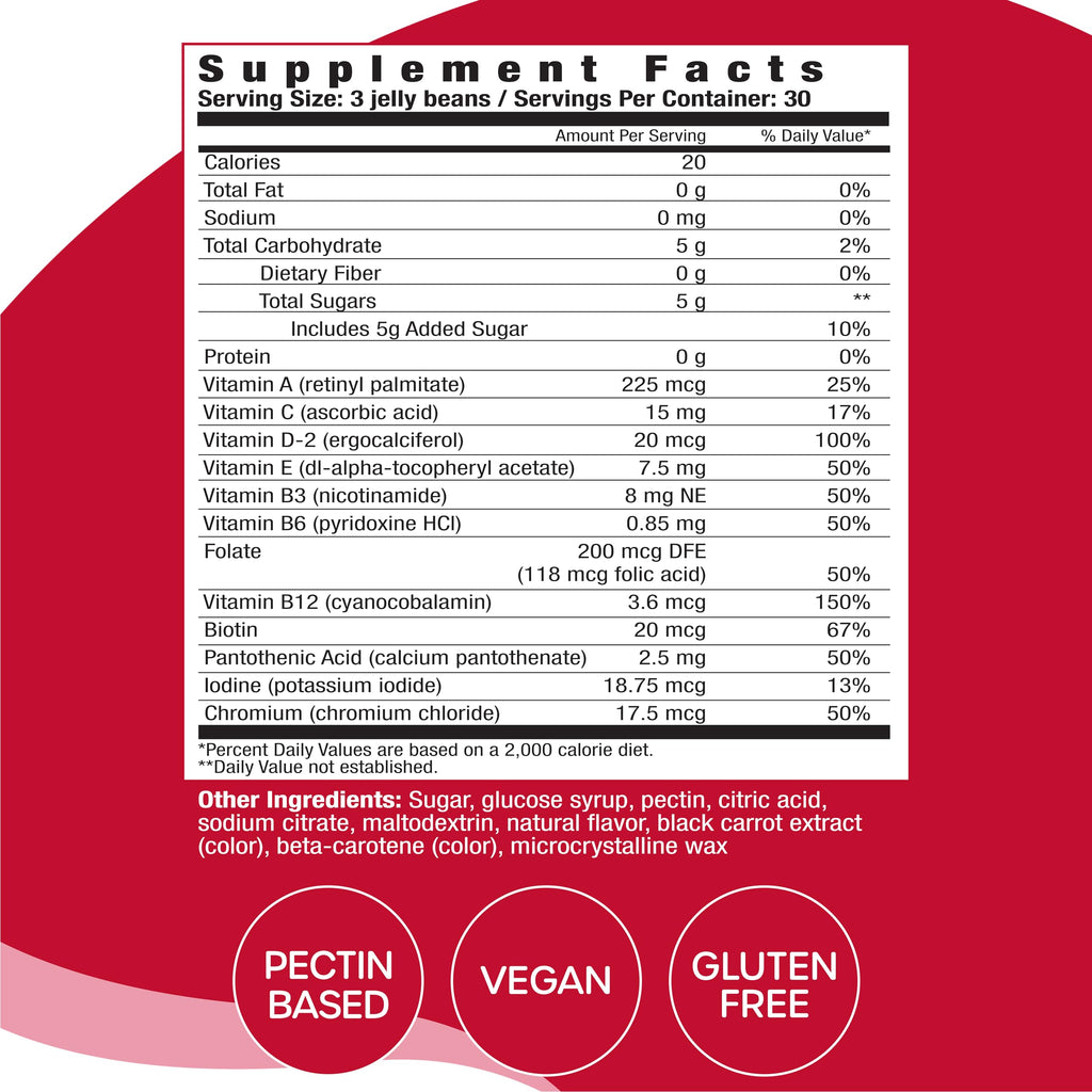 VitaDrops Multivitamin Jelly Beans for Women & Men - 90 Jelly Beans - image 2