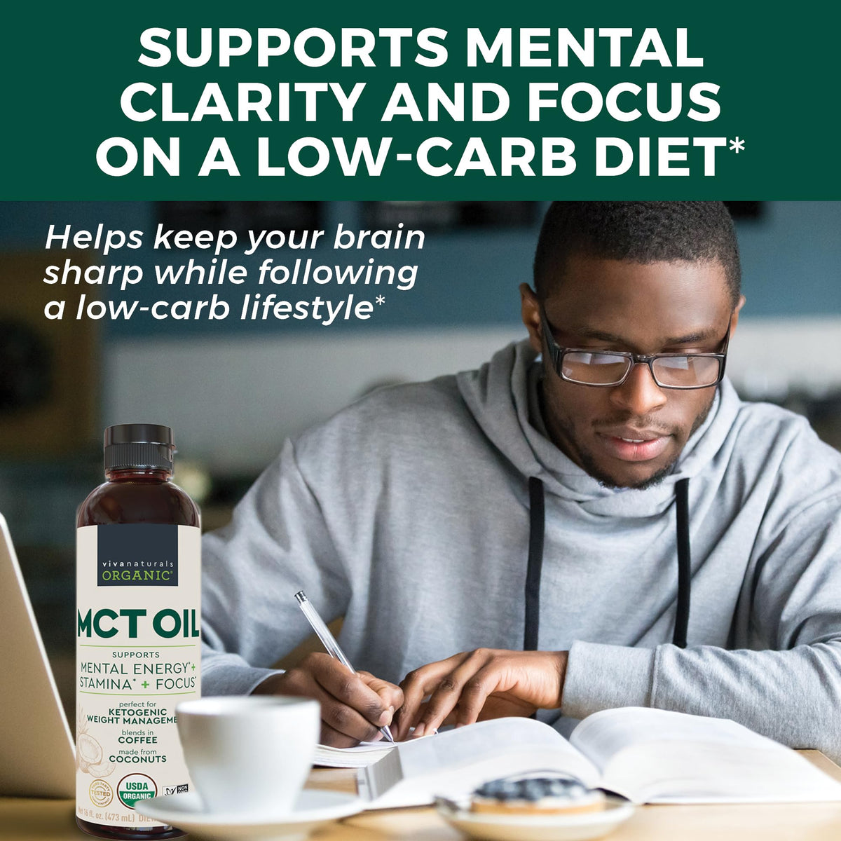Viva Naturals Organic MCT Oil for Energy & Mental Clarity - 16 fl oz - image 3
