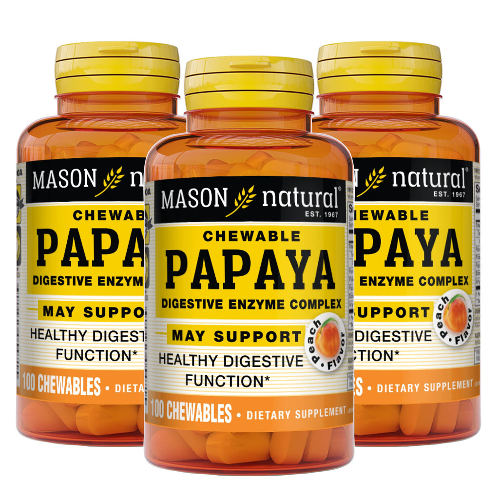 MASON NATURAL Papaya Digestive Enzyme Complex - 300 Chewables