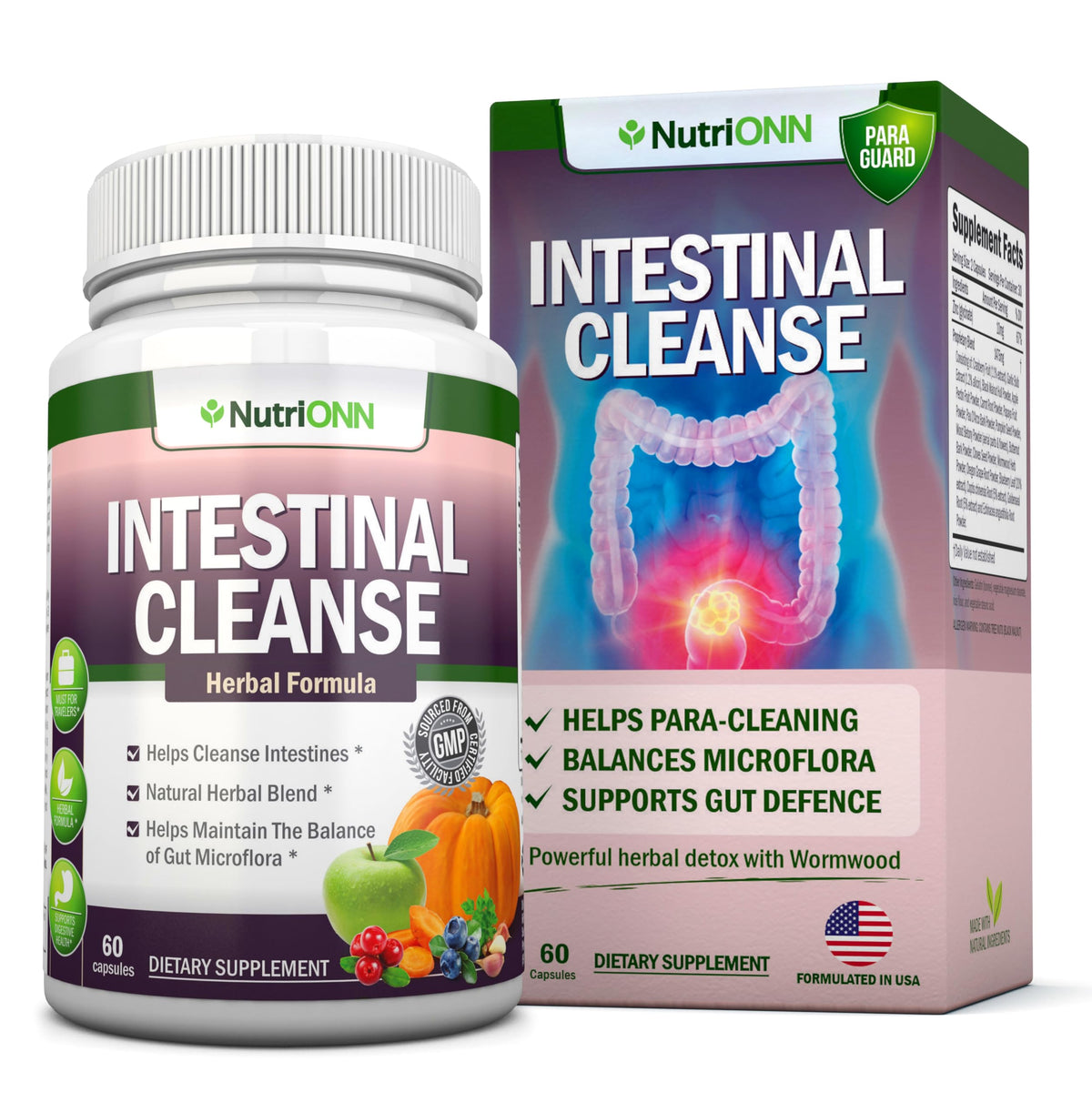 NutriONN Intestinal Cleanse - ParaGuard - 10-Day Detox - Wormwood