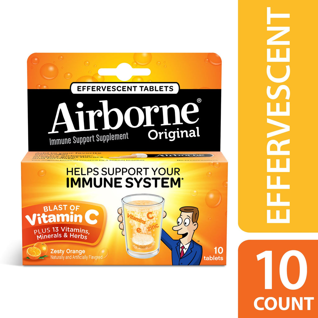 Airborne Effervescent Health Formula Tablets Orange - 10 Count - image 2