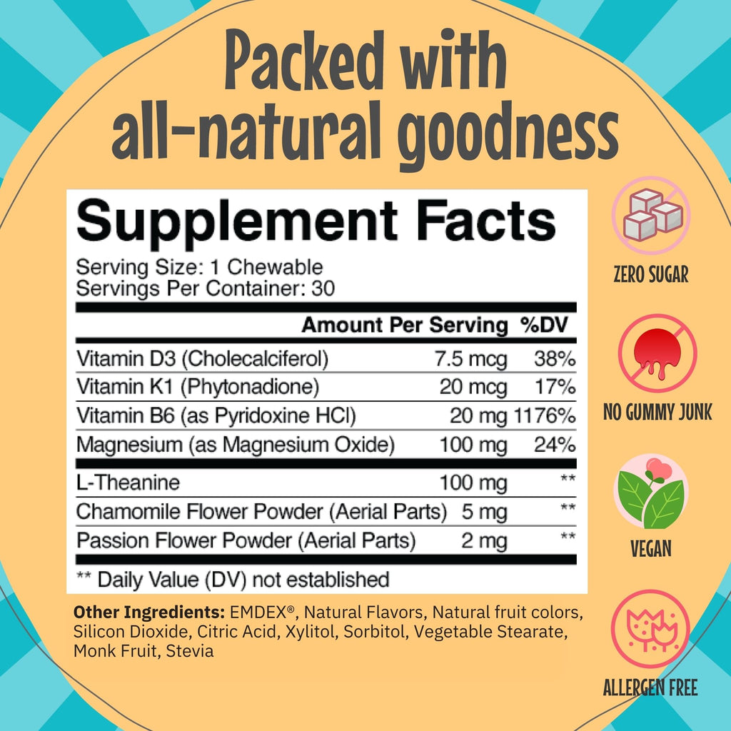 Clarity Prime Super Calm Magnesium Chewable for Kids - 30 Count - image 2