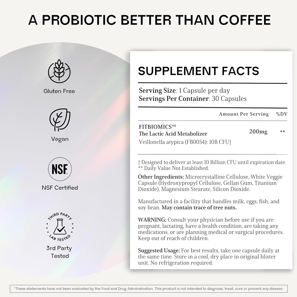 FITBIOMICS V•Nella Lactic Acid Metabolizing Probiotic - 30 Capsules - image 3