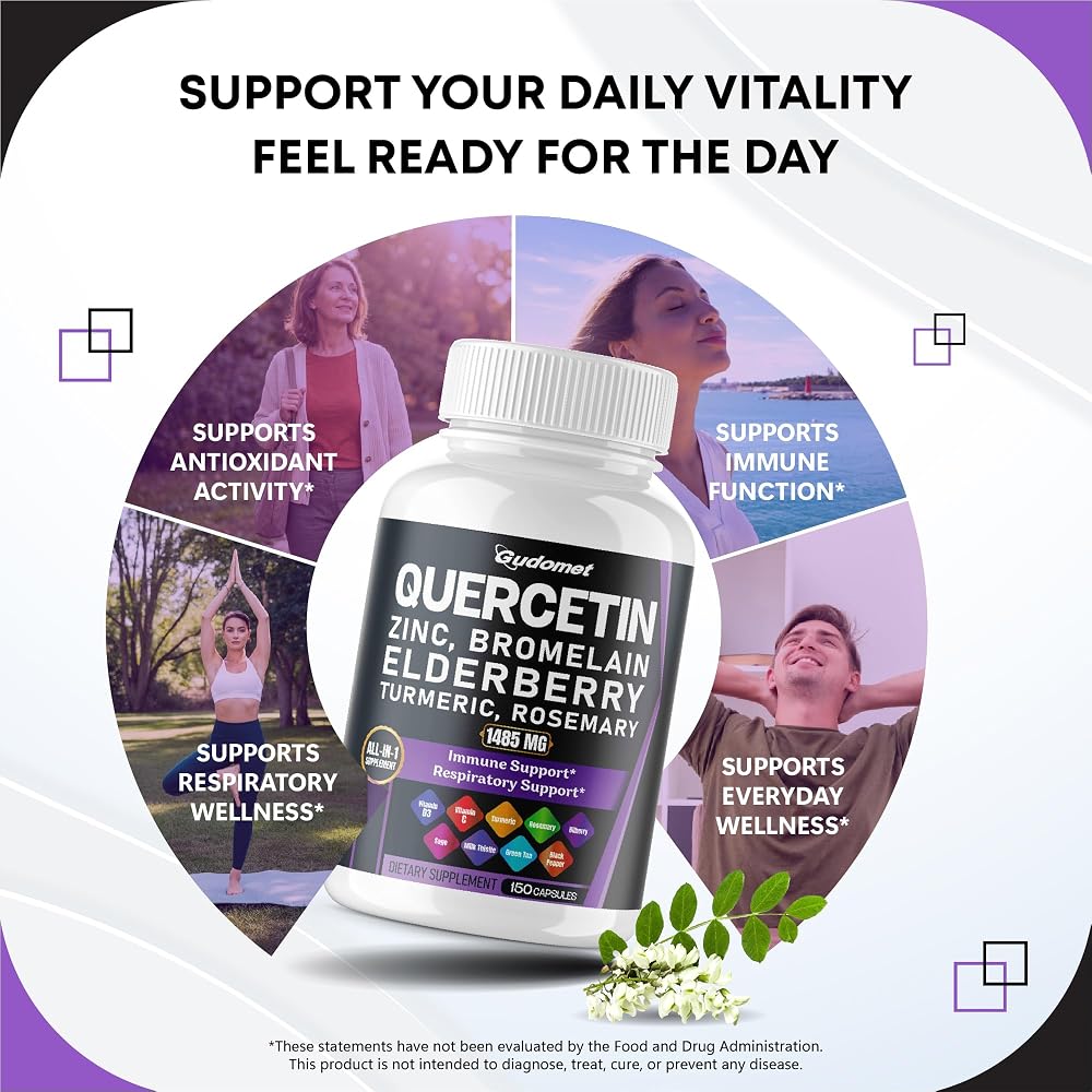 GUDOMET Quercetin 1485 mg Complex with Zinc & D3 - 150 Capsules - image 3