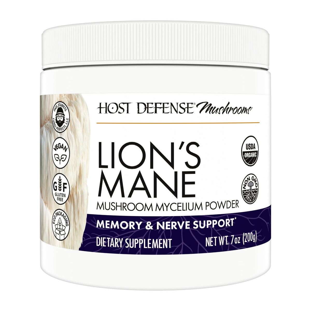 Host Defense Lion's Mane Powder for Brain Support - 7 oz