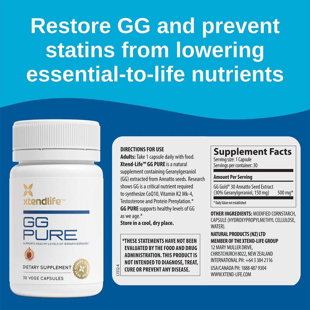 Xtendlife GG Pure Geranylgeraniol Supplement - 30 Capsules - image 2