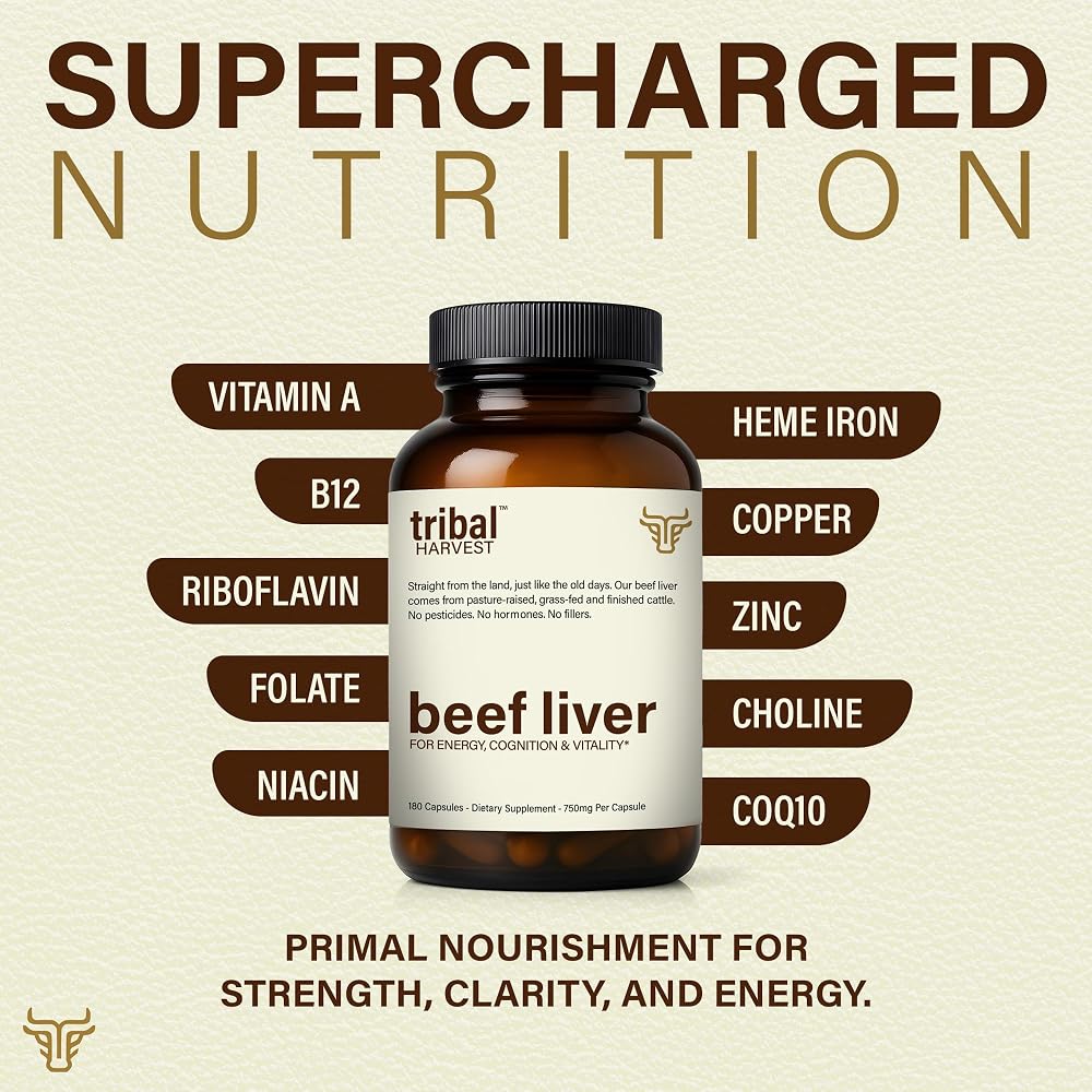 Tribal Harvest Grass Fed Beef Liver Capsules - 180 Count - image 7
