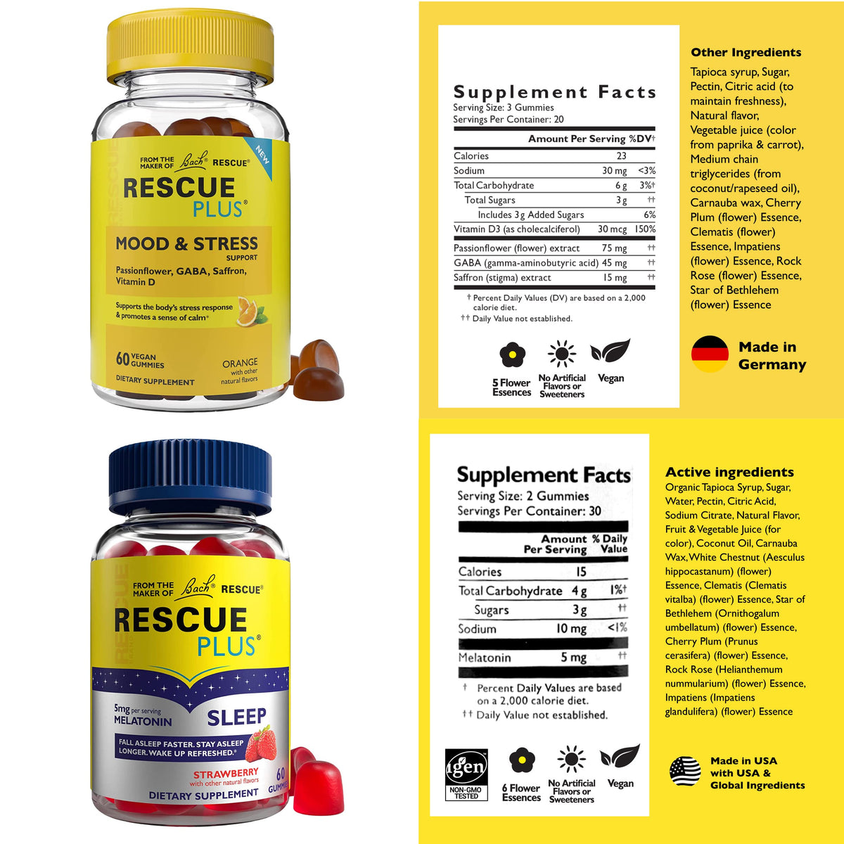 RESCUE Plus Sleep & Mood Support Gummies Duo - 120 Gummies - image 3
