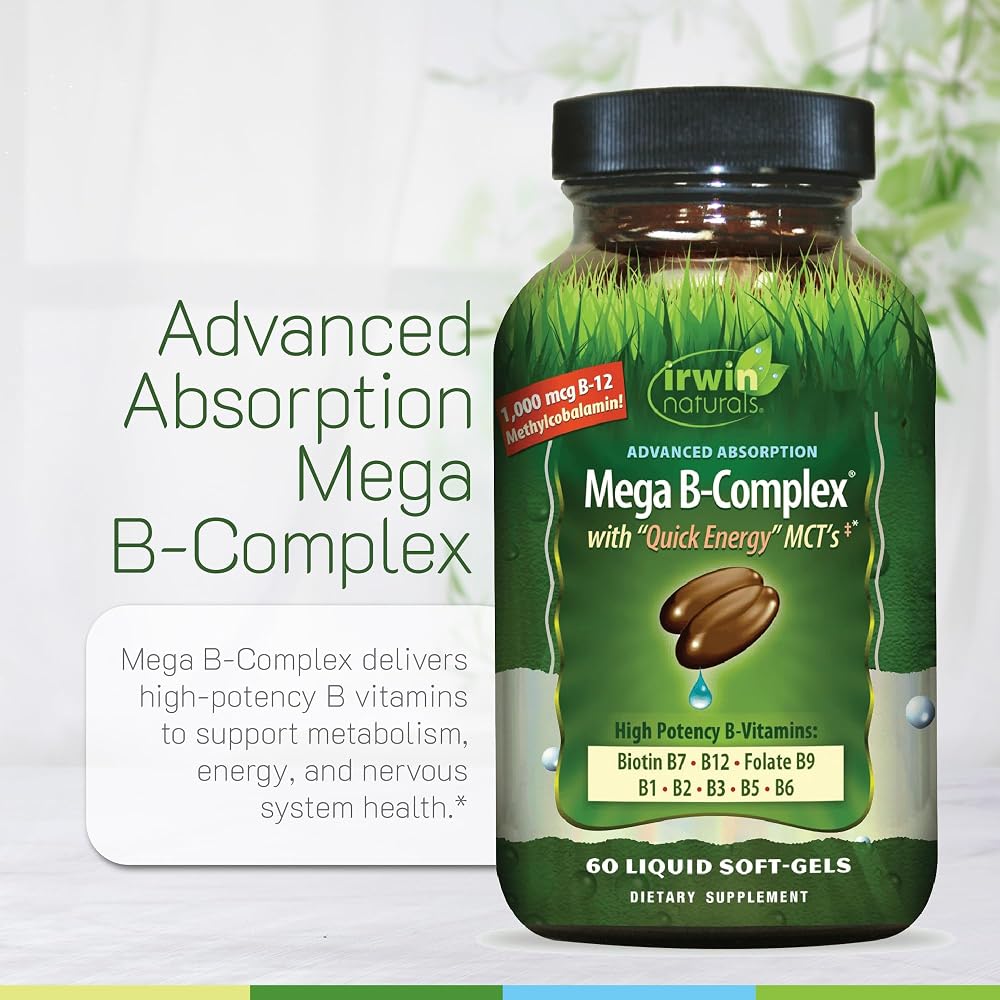 Irwin Naturals Mega B-Complex Vitamin B Complex - 60 Softgels - image 5