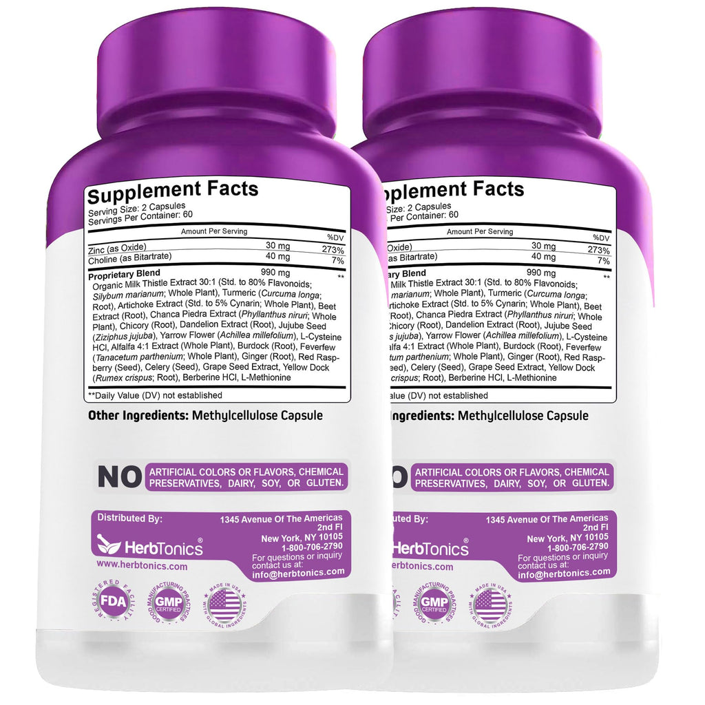 Herbtonics Liver Detox Cleanse with Milk Thistle & Berberine - 240 Capsules - image 7