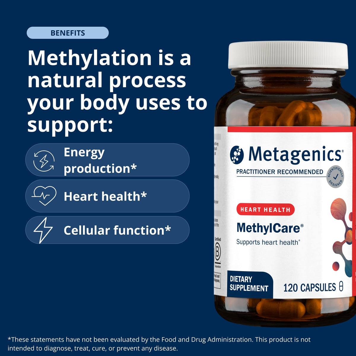 Metagenics MethylCare L-Methylfolate 5-MTHF & Methyl B12 - 120 Capsules - image 3