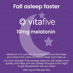 vitafive Extra Strength Melatonin Gummies 10 mg Sleep Aid - 50 Count - image 2