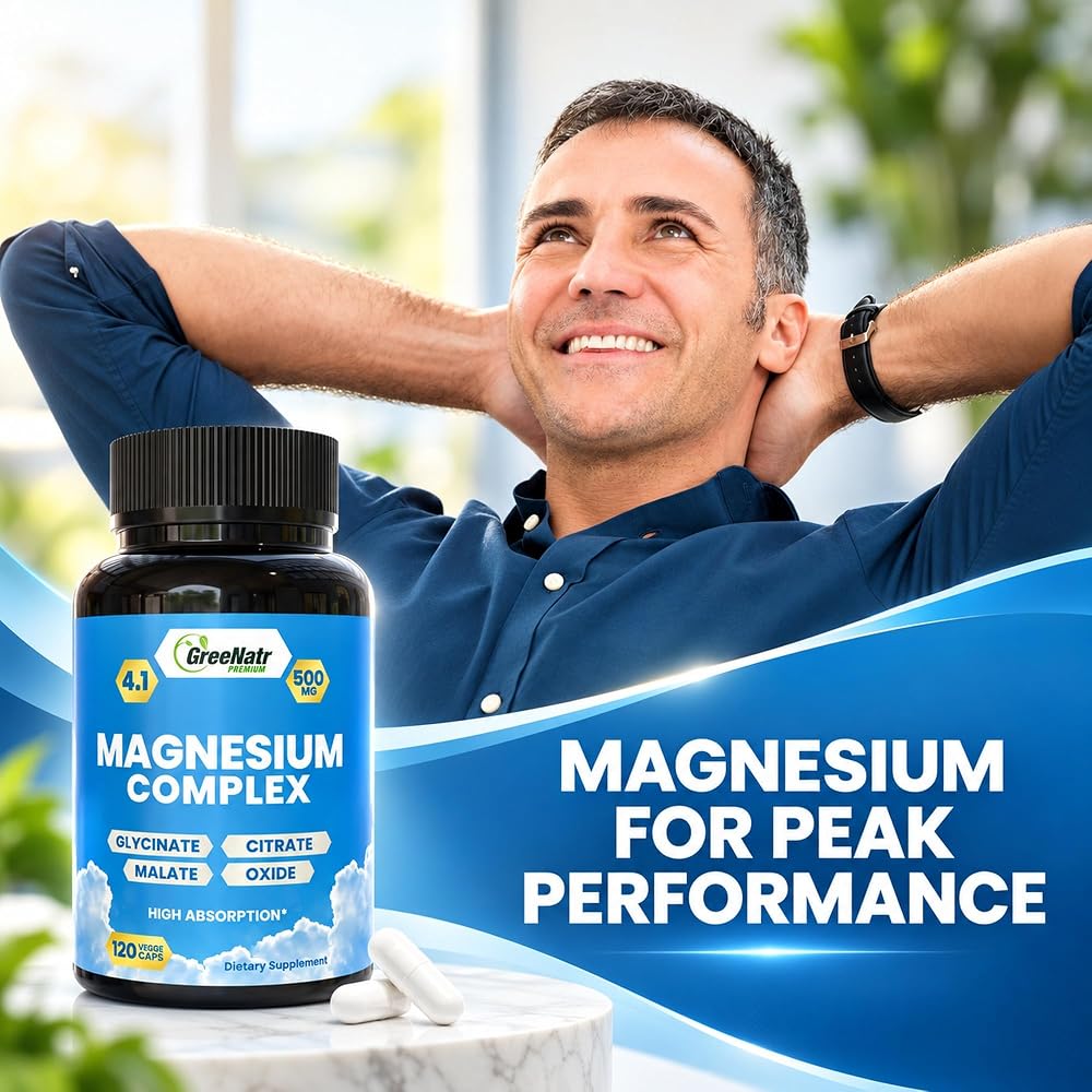 GreeNatr Magnesium Supplement 4-in-1 Blend - 120 Capsules - image 7