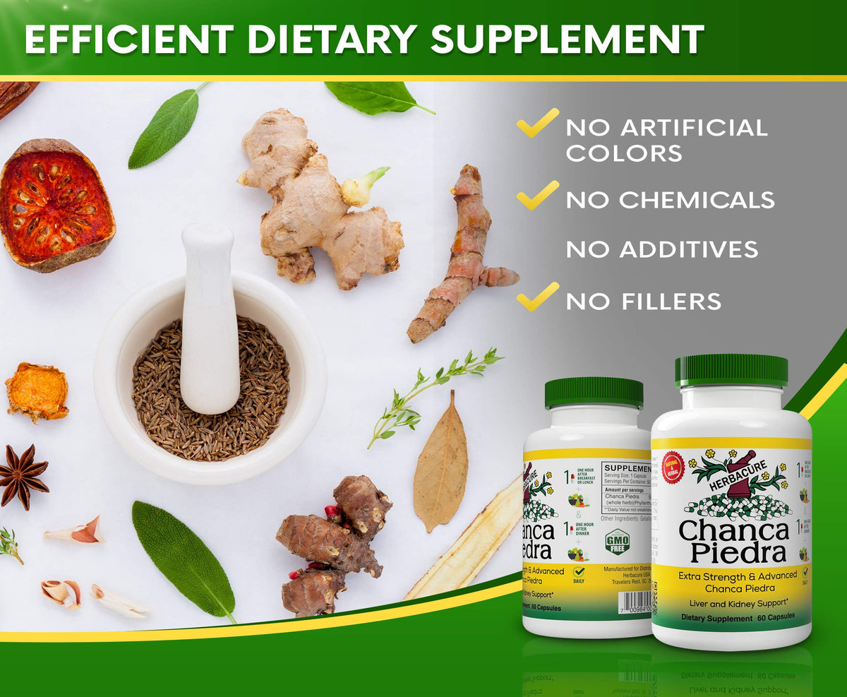 HERBACURE Chanca Piedra 500 mg Kidney Health - 60 Capsules - image 6