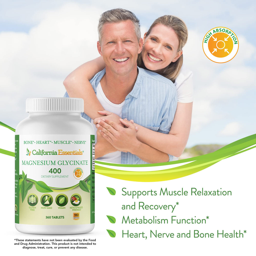 California Essentials Magnesium Glycinate 400 - 360 Tablets - image 6