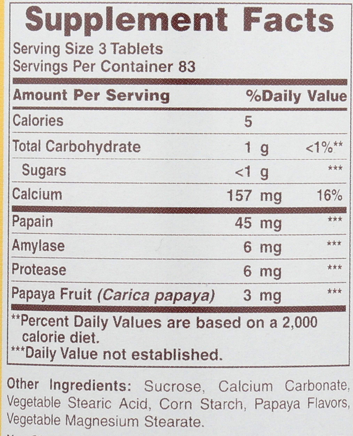 American Health Original Papaya Enzyme - 250 Tablets - image 2