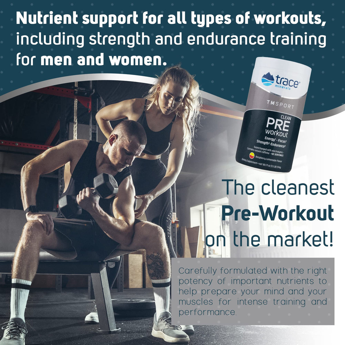 Trace Minerals Pre Workout Energy Drink Powder - 13 oz - image 3