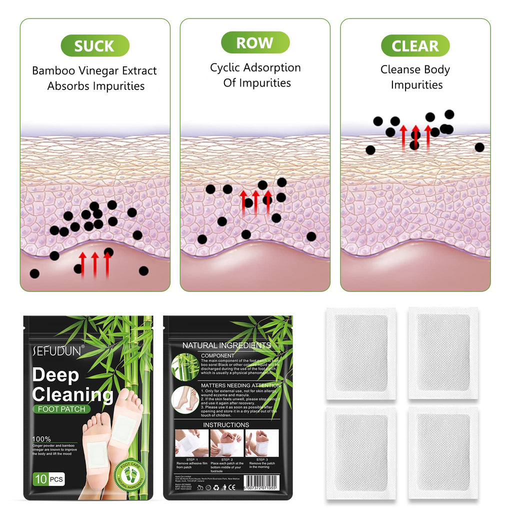 Tudiqe Natural Bamboo Vinegar Ginger Foot Pads - 10 Count - image 3