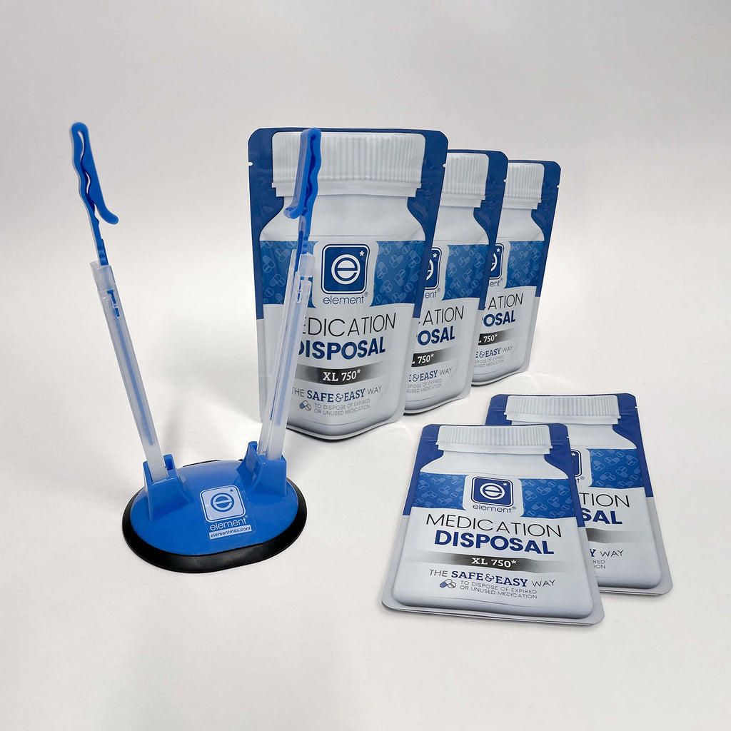 Element MDS XL 750 Medication Disposal System - 5 Pack with Holder