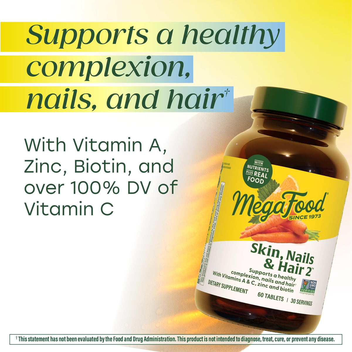 MegaFood Skin, Nails & Hair 2 - Vitamins for Women & Men - Biotin