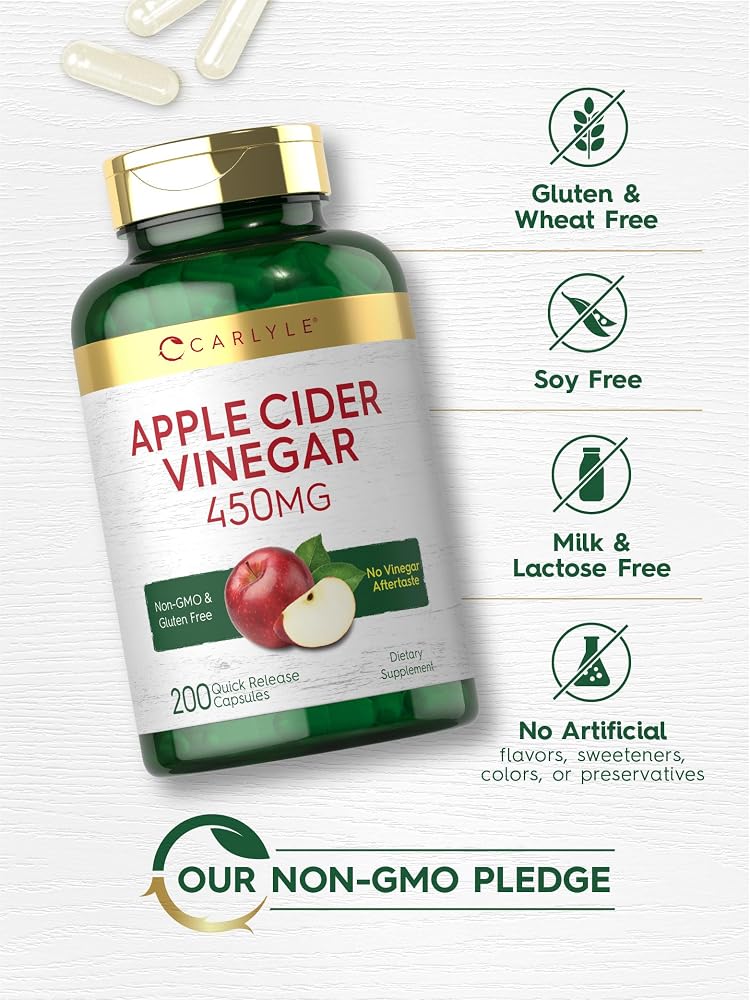 Carlyle Apple Cider Vinegar Capsules 450mg - 200 Count - image 5