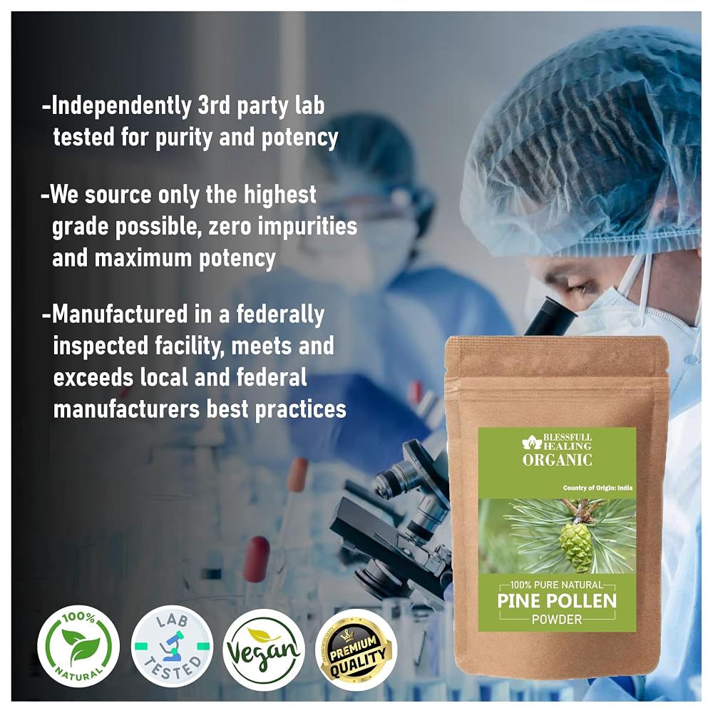 Blessfull Healing Organic Pine Pollen Powder 100% Pure Natural 200