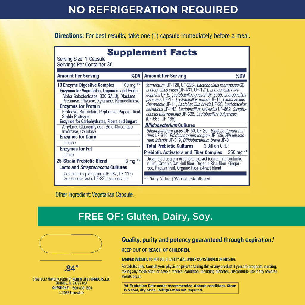 Renew Life Digestive Duo Probiotic and Enzymes - 30 Capsules - image 2