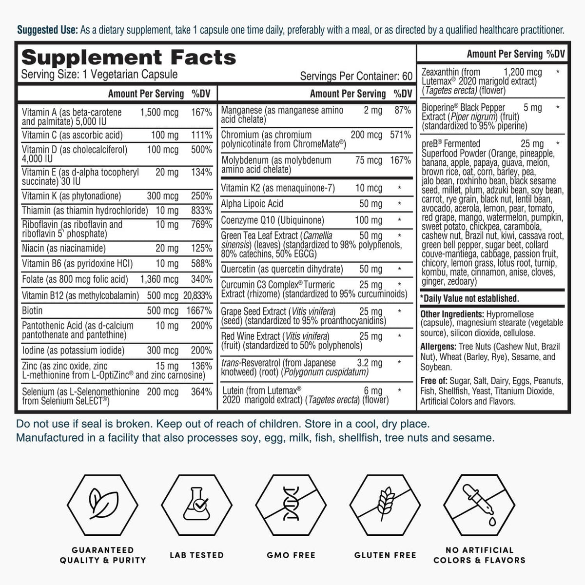 Nature's Lab Gold One Daily Multivitamin - Contains 19 Essential