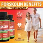 Organic Cadane Forskolin Supplement with Turmeric & Green Tea - 120 Capsules - image 4