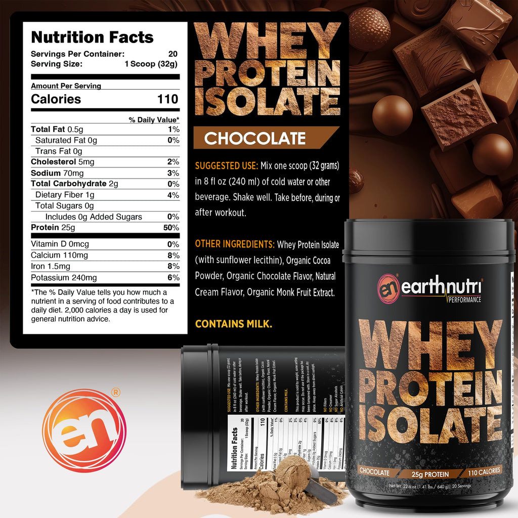 EarthNutri - Whey Isolate Protein Powder for Workout and Muscle