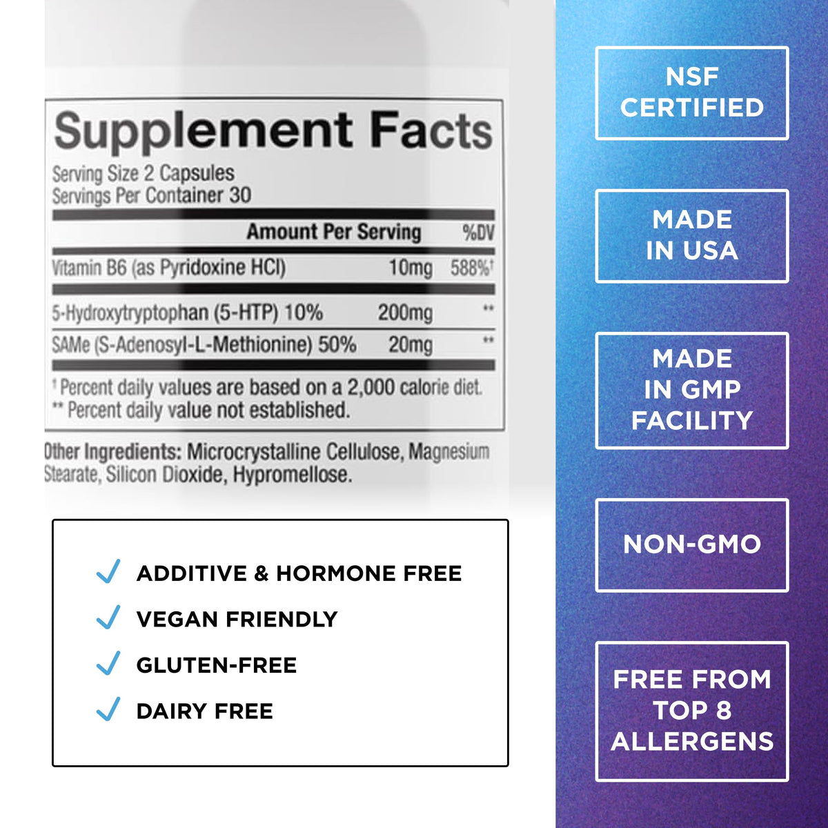 Dr. Emil 5-HTP Plus 200mg Mood & Sleep Support - 60 Capsules - image 2