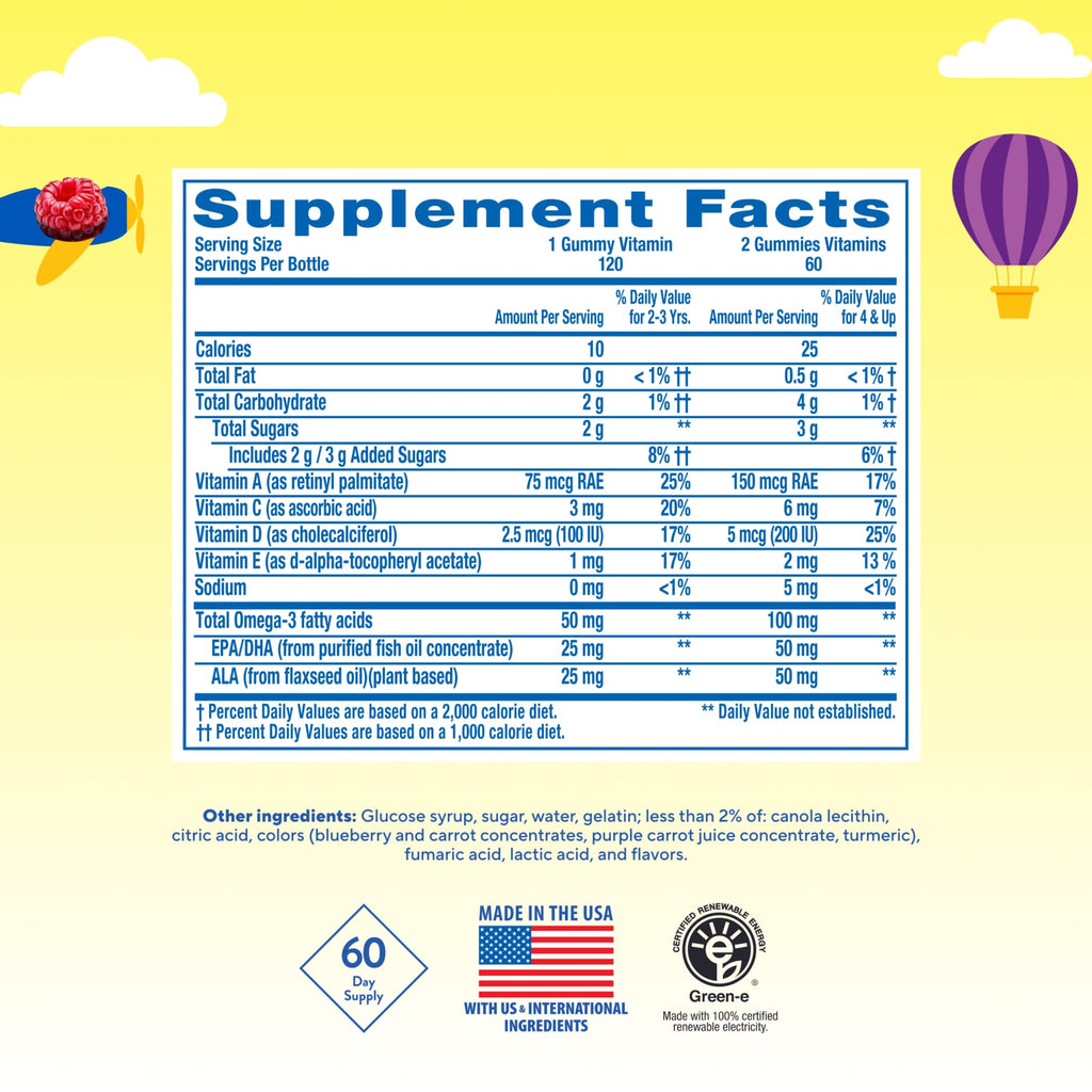 Lil Critters Kids Omega 3 Gummies Brain & Eye Support - 120 Count - image 2