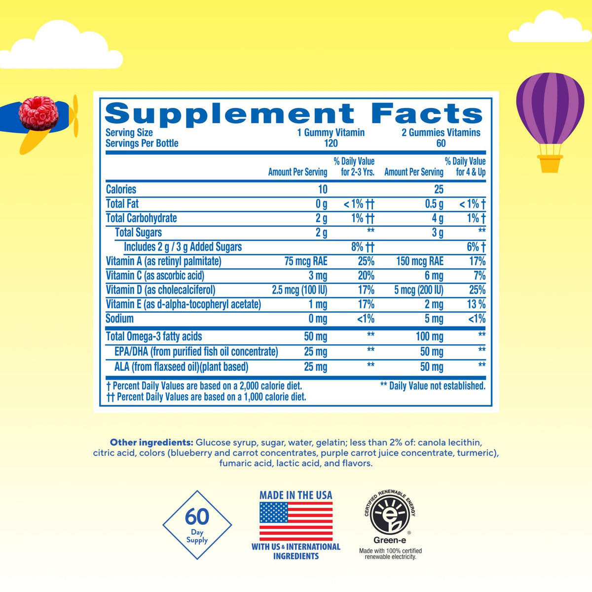 Lil Critters Kids Omega 3 Gummies Brain & Eye Support - 120 Count - image 2