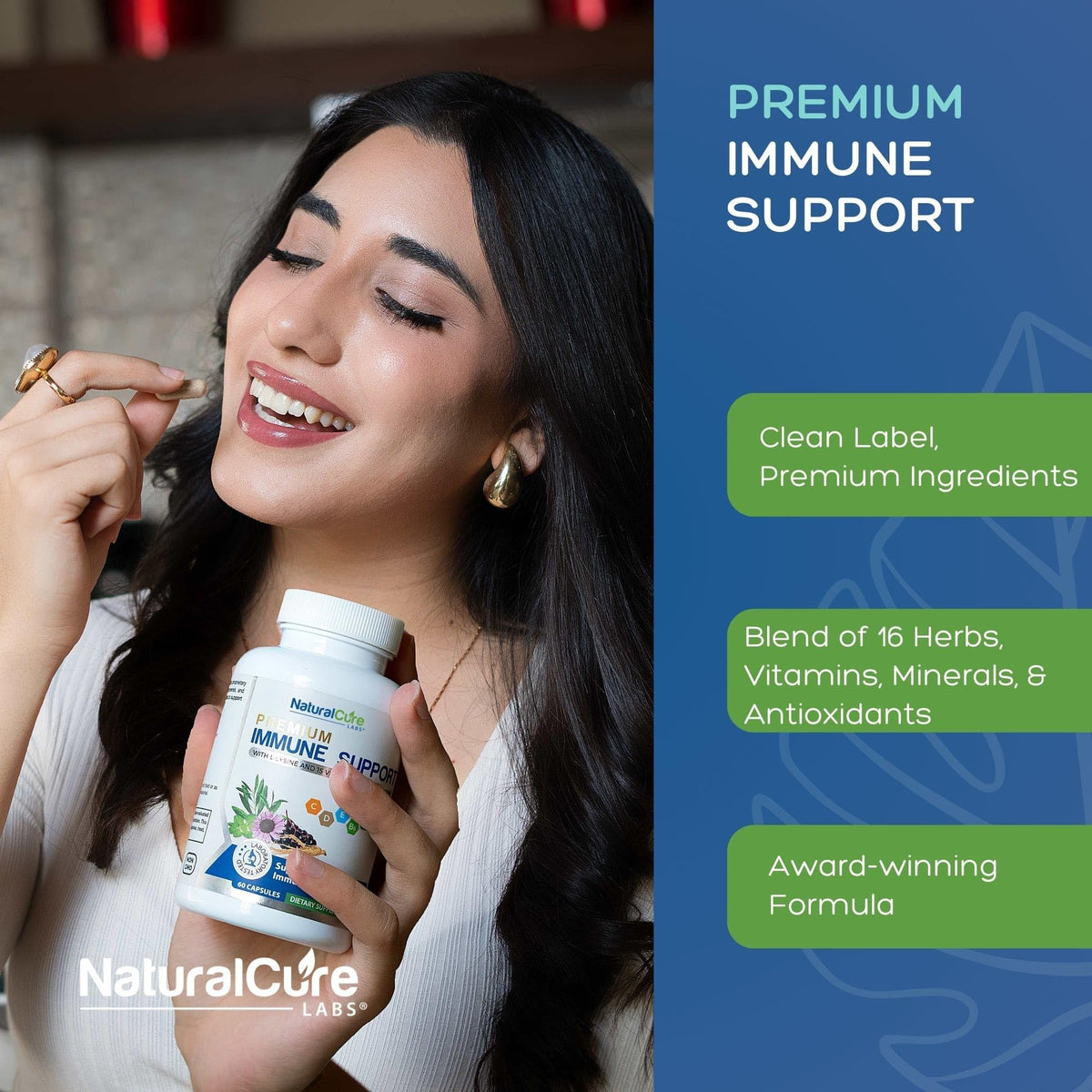 Natural Cure Labs Premium Immune Support - 60 Vegetarian Capsules - image 4