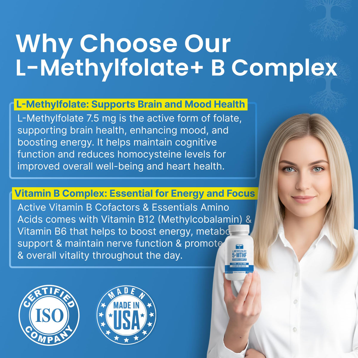LifeStrength L-Methylfolate 7.5mg + B Complex - 60 Capsules - image 6