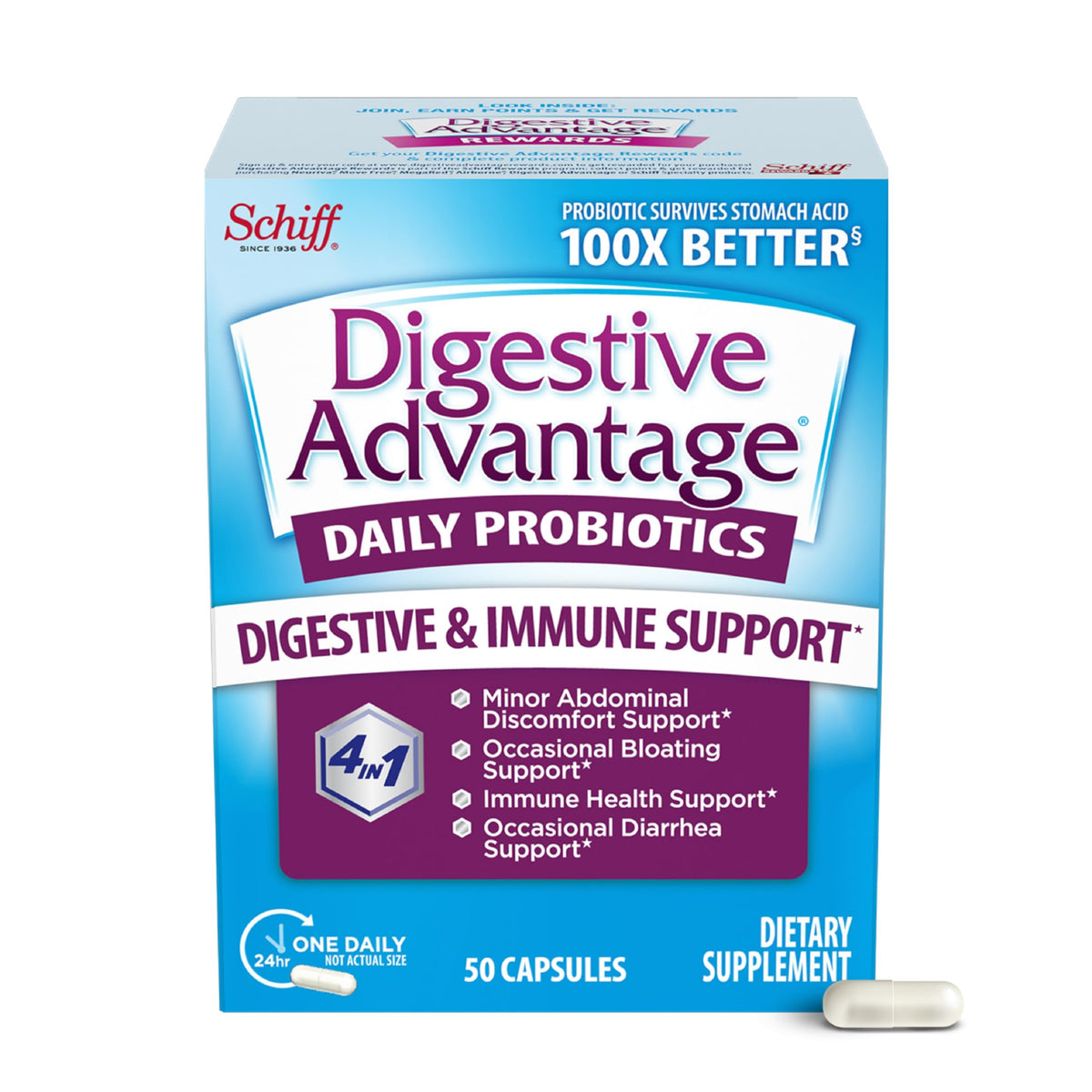 Digestive Advantage Daily Probiotics BC-30 - 50 Capsules