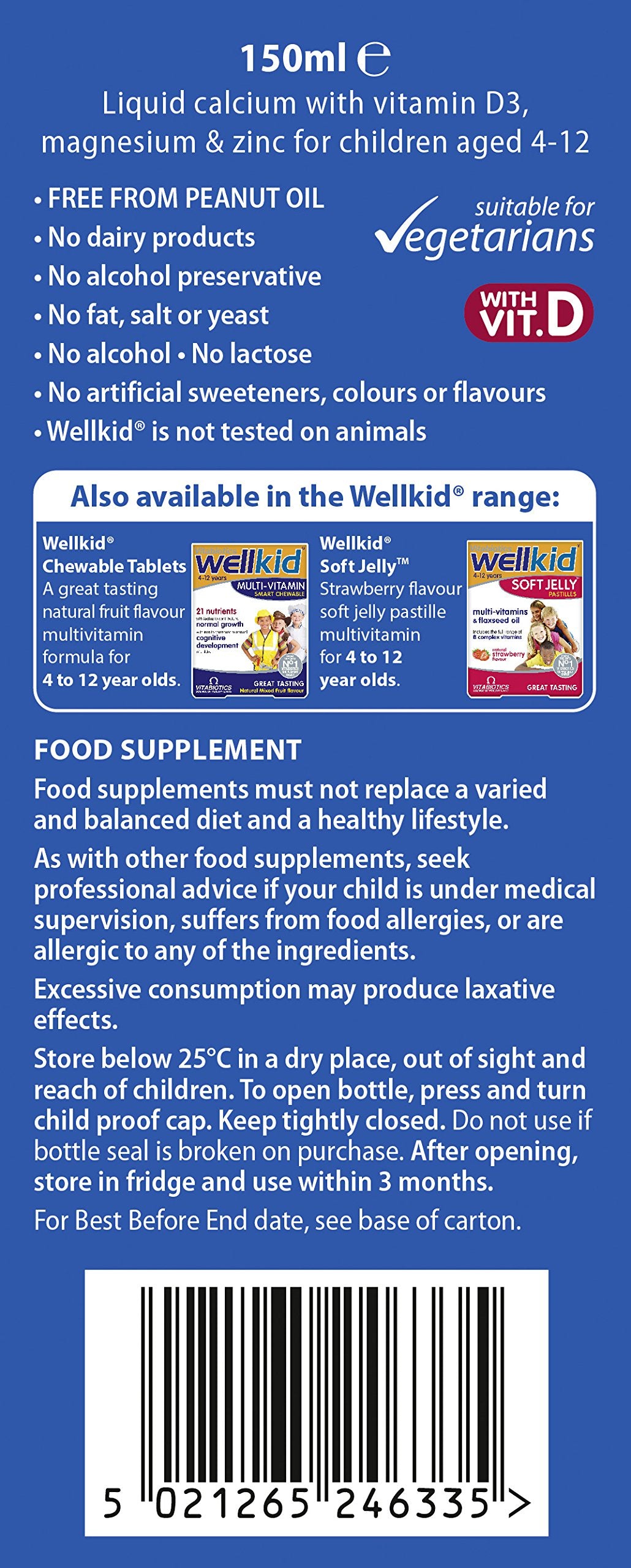 Wellkid Calcium Liquid with Vitamin D & Magnesium - 150ml - image 2