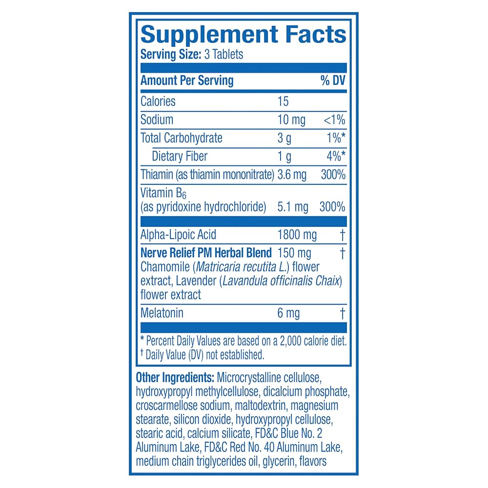 Nervive Nerve Relief PM Sleep Aid with Alpha Lipoic Acid - 30 Tablets - image 8