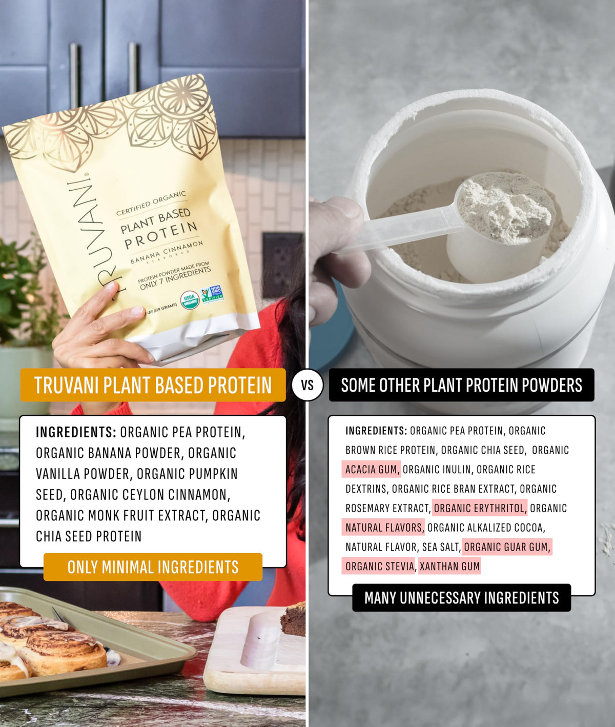 Truvani Organic Plant Based Protein Powder