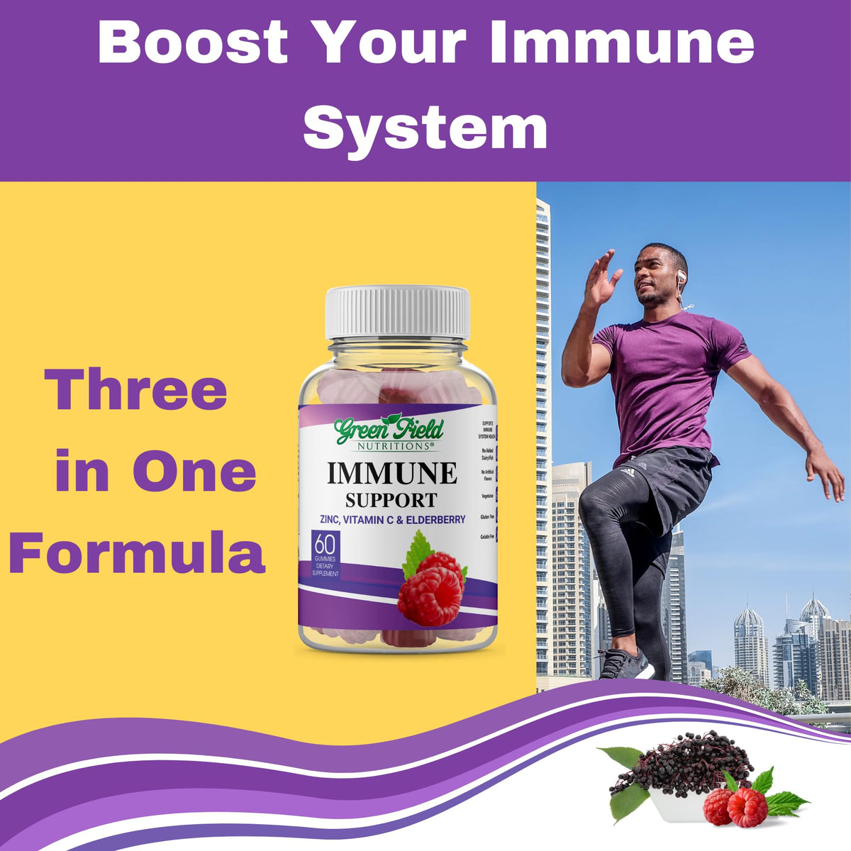 Greenfield Nutritions Halal Immune Support Elderberry Gummies - 60 Gummies - image 4