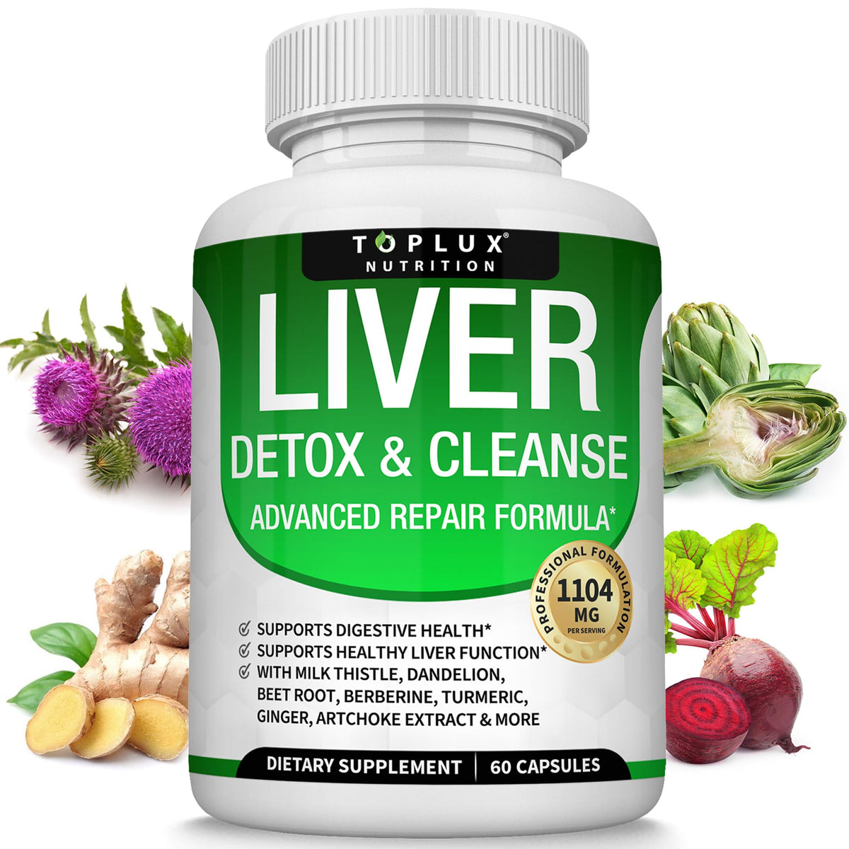 Toplux Liver Cleanse Detox & Repair Formula Liver Detox Supplement