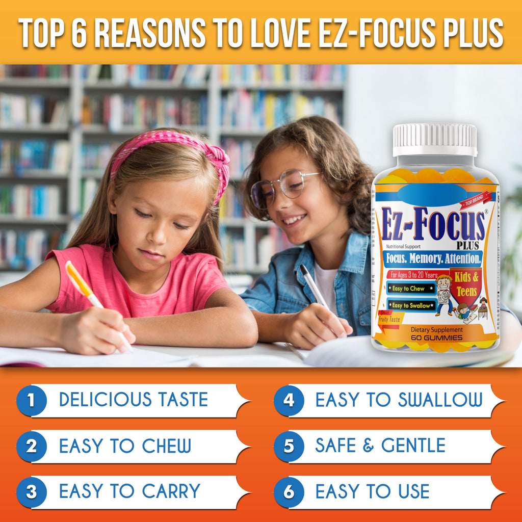 Ez-Focus Plus Brain Booster Omega-3 Kids Cognitive Support - 60 Softgels - image 3