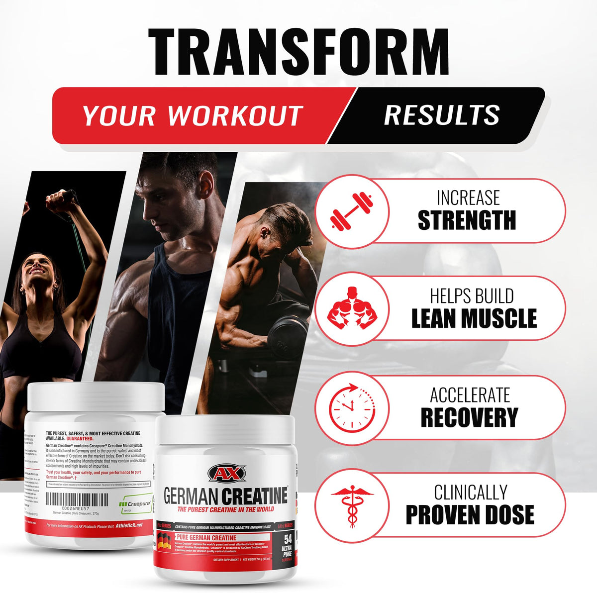 German Creatine Micronized Creatine Monohydrate Powder for Strength - 270g - image 4
