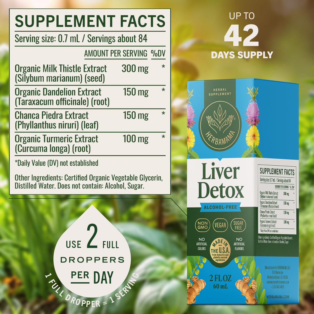 HERBAMAMA Liver Cleanse Detox & Repair Liquid - 2 Fl Oz - image 3