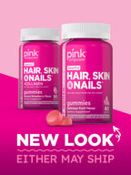 PINK Hair Skin Nails Gummies with Biotin 2,500 mcg - 60 Count - image 7