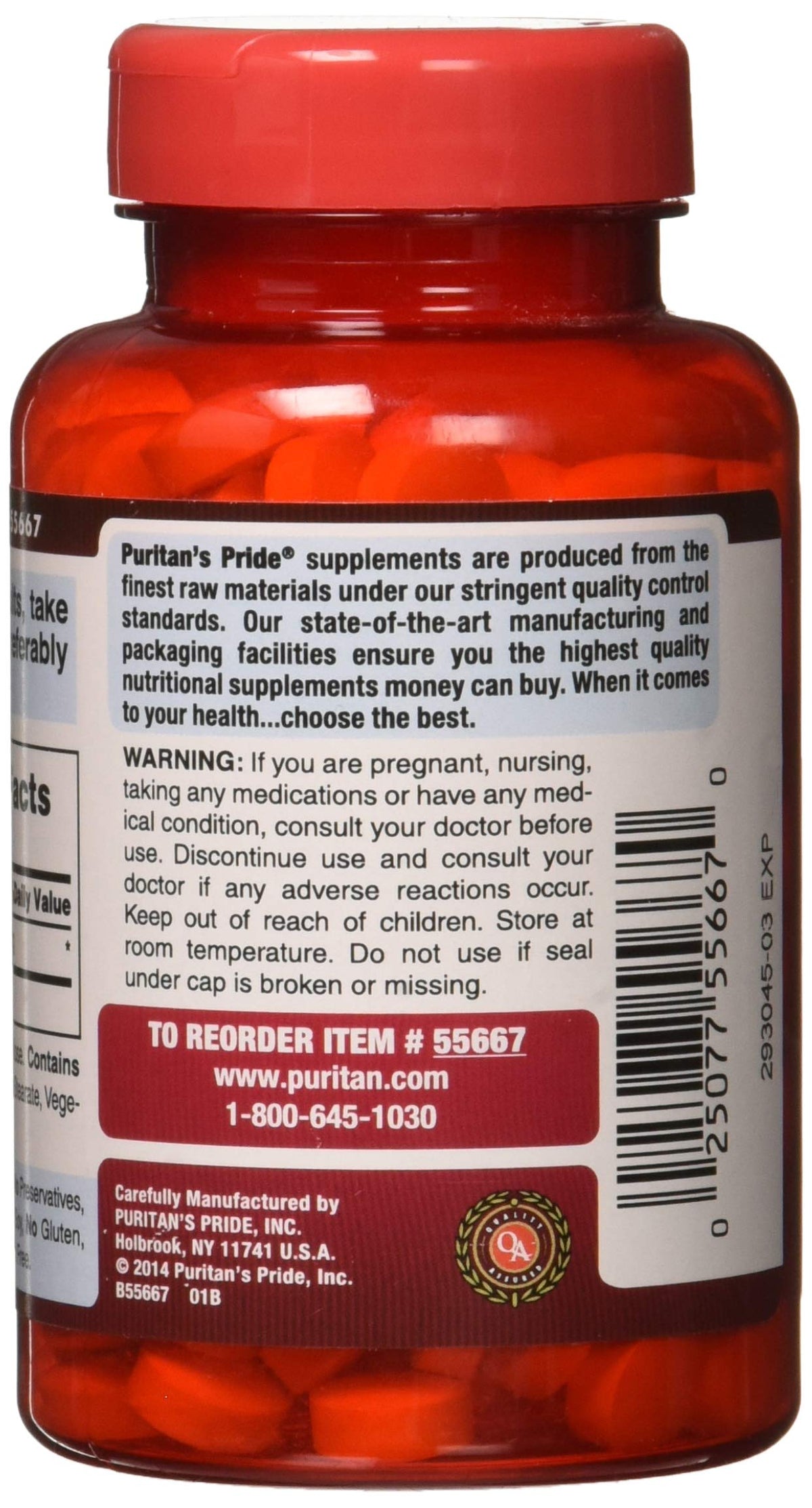 Puritan's Pride Apple Cider Vinegar 600mg - 200 Tablets - image 2
